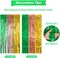 Hawaiian Party Decorations, 2 Packs Foil Fringe Curtains Streamers Green Yellow Rose Gold for Summer Tropical Beach Luau Themed Birthday Baby Shower Party Photo Booth Props Backdrop (3.3ft X 6.6ft)